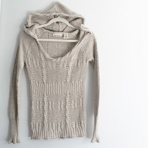 Vintage DKNY Jeans L/S Cable Hooded Sweater XS
